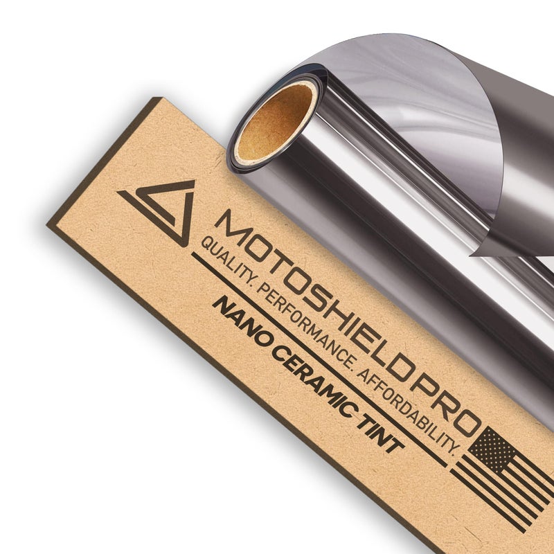 MotoShield Pro 35% VLT Nano Ceramic Window Tint for Car 20â€ in x 10â€™ ft 2PLY Roll High Heat Rejection & Glare Reduction Auto Tint Privacy Film, Rejects up to 99% IRR, 99% UV Blocking, Easy DIY Shrink - Image 1